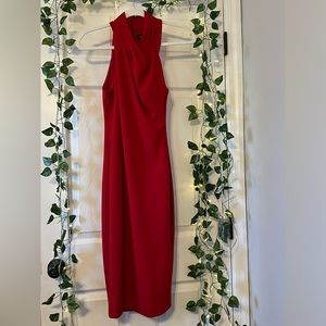 Stunning Red Halter Sheath Dress